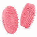 All-in-One Exfoliating Shower Brush – Gentle Silicone Loofah for Sensitive Skin with Dual-Purpose Scalp Massage for Spa-Quality Showers Daily (1pck) (Pink) - color: Pink