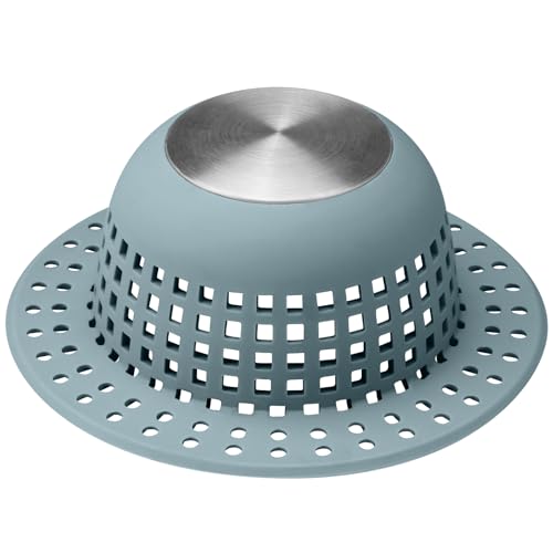 Aluvor Shower Drain Hair Catcher Bathtub Drain Cover Sink Drain Protector | Bathroom Sink & Bathtub Drain Strainer for Pop-Up & Regular Drains, Silver Greyish Blue - color: Silver Greyish Blue