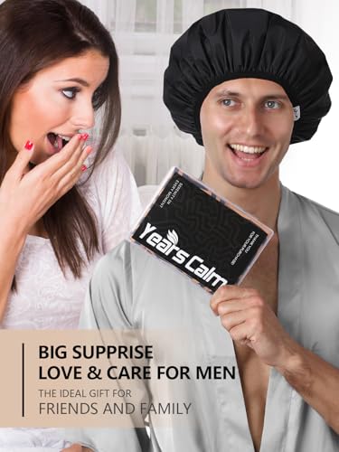 Years calm Shower Cap for Men, Waterproof Reusable Hair Cap with Dual-Layer Design, Reversible Double-Sided Use, Stretchable Elastic Band, Comfortable Fit for Shower, Gym, Hair Care & Travel - color: Brown