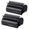 XYKEEY Toothpaste Tube Squeezer - Set of 2 Toothpaste Squeezer Rollers, Metal Toothpaste Tube Wringer Seat Holder Stand (Matt Black) - color: Matt Black