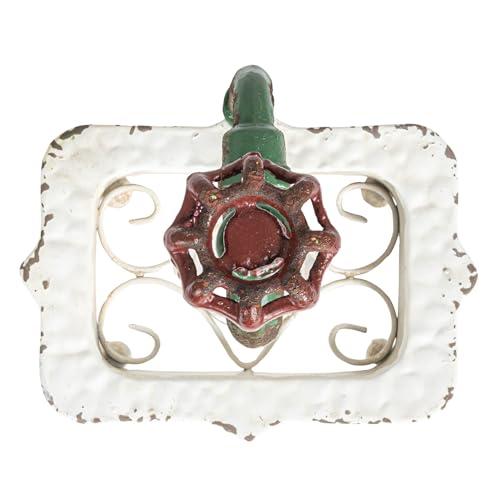 Creative Co-Op Charming Cast Iron Soap Dish with Miniature Faucet Detail - color: White, style: Soap Dish