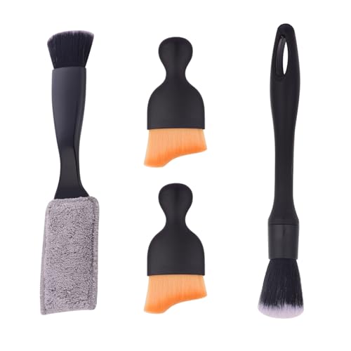4PCS Car Interior Cleaning Brushes Car Interior Detailing Brush Car Detail Soft Brush Kit Interior Detailing Kit Tools Duster Brush for Auto Truck SUV Interior Cleaning Equipment