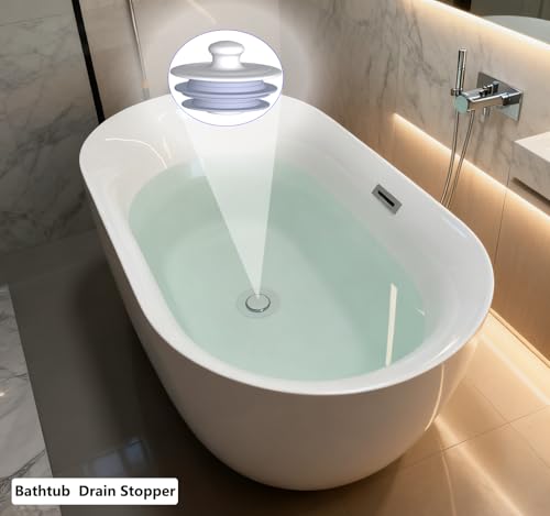 XAJOON Bathtub Drain Stopper,Drain Stopper,Silicone Stopper (Patented Design，Gray) - color: Gray, size: Large