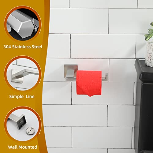 KOKOSIRI Toilet Paper Holder Brushed Nickel for Kitchen Bathroom Washroom Toilet Tissue Roll Paper Holder Stainless Steel, Wall Mounted B2006BR - color: Brushed Nickel