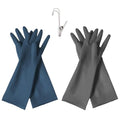 HOMSSEM Dishwashing Gloves - 2 Pairs Premium Rubber Gloves for Cleaning - Urban Gray, Green, Blue - color: Blue + Gray - Medium