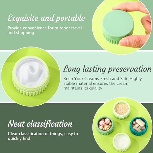 Maxcheck 4 Pcs Travel Containers for Toiletries 0.68 Oz/20 ml Small Silicone Cream Jar with Lid Mini Leakproof Lotion Jar Refillable Travel Cosmetic Container for Face Body Skin Cream (Green Color) - color: Green Color