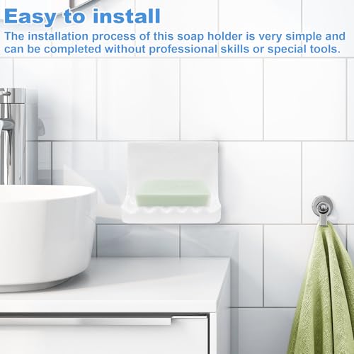 White Retro Ceramic Bathroom Soap Holder, Mid Century Ceramic Soap Stand, Soap Holder Shower Tray for Home Bathtubs, Bathroom Sinks, and Shower Stalls
