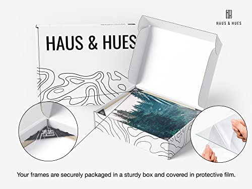 HAUS AND HUES Forest Photography - Set of 3 Mountain Pictures, Nature Art for Living Room (Beige Frame, 12x16) - color: Forest Landscape, size: 12"L x 16"W, style: Beige Framed