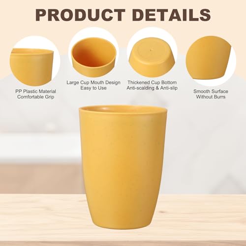 uxcell 2 Pcs Simple Toothbrush Cup, 3 x 3 x 4.1 Inch Bathroom Tumbler Reusable Plastic Cup Set for Storing Toothpaste Toothbrushes Combs Water Beverages, Yellow - color: Yellow