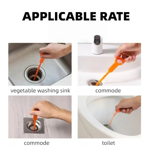 Sink Plunger with 3 Drain Clog Remover Tools – Compact Manual Plunger and Flexible Drain Snakes for Unclogging Bathroom, Kitchen, and Shower Drains