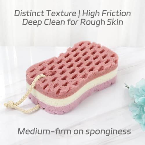3 Pcs Big Bath Sponge for Women, Men, Sponge Loofah Body Scrubber Shower Sponge for Body Wash Bathroom, 3 Colors & Large Size Bathing Sponge Bathing Accessories(Large Size) - color: Young Man/ Adult