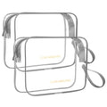 Icramsy Clear Makeup Bag,2 Pack TSA Approved Toiletry Bag Travel Toiletry Bag Hanging Makeup Cosmetic bag for Women Men (Grey) - color: Grey