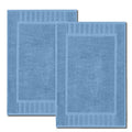 White Classic Luxury Bath Mat Floor Towel Set - Absorbent Cotton Hotel Spa Shower/Bathtub Mats [Not a Bathroom Rug] 22"x34" | 2 Pack | Light Blue - color: 13: Light Blue