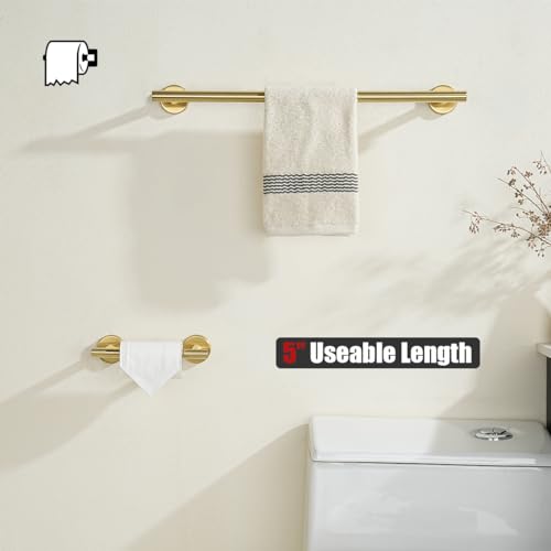 JQK Gold Toilet Paper Holder, Double Post Pivoting Tissue Holder Wall Mount, 304 Stainless Steel Hold Mega Rolls, TPH150-BG - color: Brushed Gold