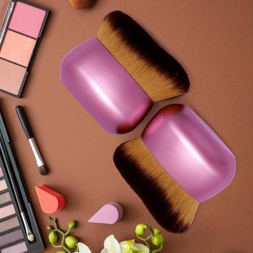 Extra Large Body Makeup Brush For Self Tanner, Leg Makeup &Bronzer Blend,75 mm Wide-headed Kabuki Brush Provides More Even &Pretty Application, Sunscreen Face& Back Makeup Brush, Wet&Dry Use- Purple - color: Purple
