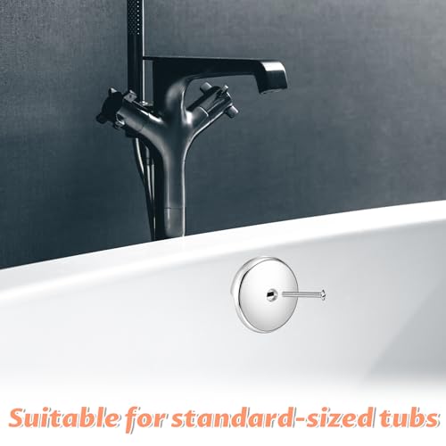 3-1/8" Bathtub Overflow Drain Cover, Single Hole Tub Overflow Drain Cover with Screw Kits, Matte Silver Overflows Face Plate Bathtub for Most Standard Bath Tub Drains