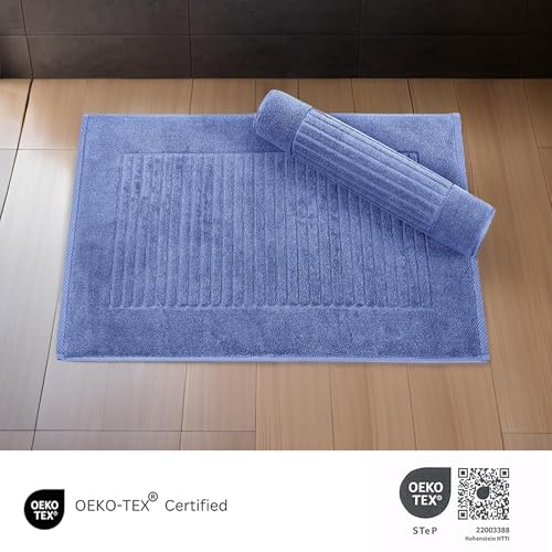 Classic Turkish Towels CTT - 2 Piece Bathroom Rugs Set, 100% Cotton Bath Mats, Comfy & Highly Absorbent Bathroom Floor Mats, Machine Washable | 20"x32" (Royal Blue) - color: Royal Blue