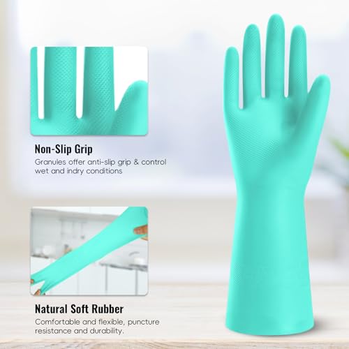 KAQ Rubber Cleaning Gloves for Dishwashing: 4 Pairs Colorful Reusable Kitchen Gloves for Household Washing Dishes - Non-Slip and Flexible for Women - Small - color: 4 Color(flexibility), size: Small