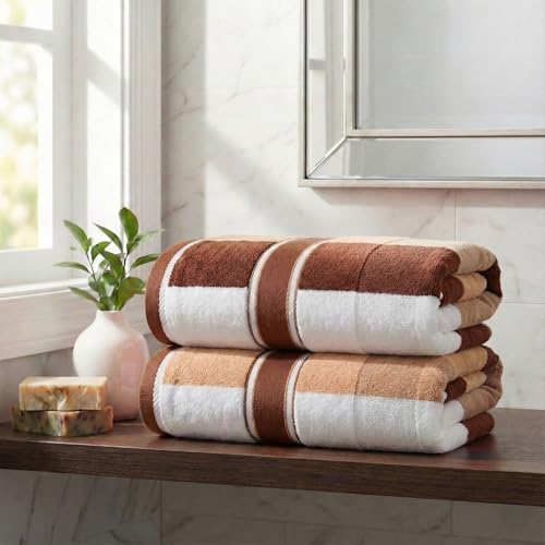Lavish Home 2-Piece Towel Set - 35x70in Extra Large Bath Towels - 500 GSM 100% Cotton Bathroom Accessories - Absorbent Bath Sheets for Shower, Gym, Spa, and Dorm Room (Taupe) - color: Taupe