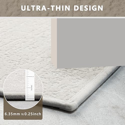Bathroom Mat Quick Dry Low Profile Washable Bathroom Rugs Non Slip Bath Rug Ultra Thin Bath Mat Fit Under Door, Cream White 17" × 32" - color: Cream, size: Medium(17"x 32")