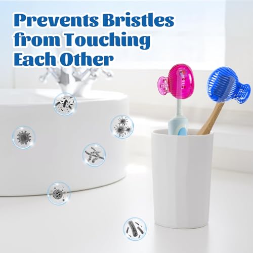 UCEC Travel Toothbrush Head Covers, Toothbrush Cover Caps Case | Tooth Brush Head Case Plastic Clip, for Household Travel, Fit for Electronic and Manual Toothbrushes, 6 Packs - color: Style 2
