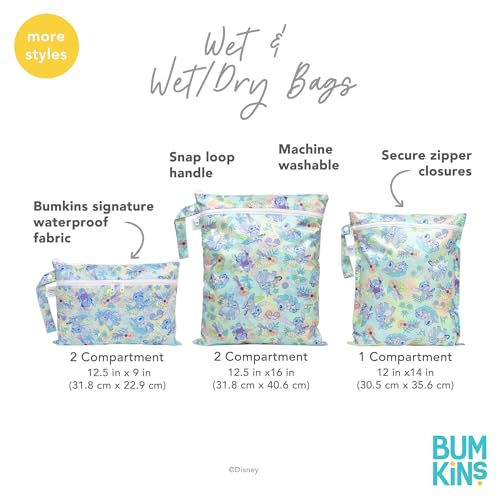 Bumkins Disney Waterproof Wet Bag for Baby, Travel, Swim Suit, Cloth Diapers, Pump Parts, Pool, Beach, Gym Clothes, Toiletry, Hook to Stroller, Daycare, Zip Reusable Wetdry, Nightmare Before Christmas - color: C4 Nightmare Before Christmas, style: Wet Bag