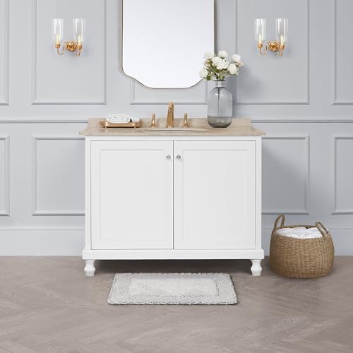 Laura Ashley Ruffle Border 100% Cotton Bath Rug, Light Grey, 17"x 24" - color: Light Grey, size: 1'5" x 2' (Rectangular)
