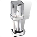 Toothbrush Holder with Cup/Cover Contains 3 Slots, Compatible with Conventional Toothbrushes, Can Store Toothpaste (Rectangle) - color: Cream Color A(vertical)
