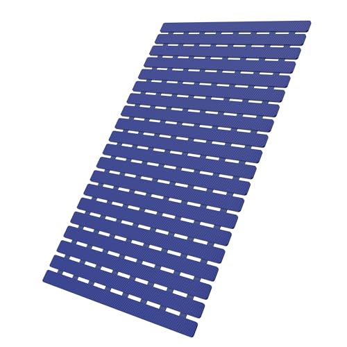 MBOSS Bath Tub Shower Mat Non Slip Bathtub Mats for Bathroom Shower Floor Mat Bath Mats for Shower Tub Anti Slip Shower Mat with Drain Hole and Large Suction Cups(Deep Blue, 27.5 X 15.7 Inch) - color: Deep Blue, size: 27.5" x 15.7" (Rectangular)