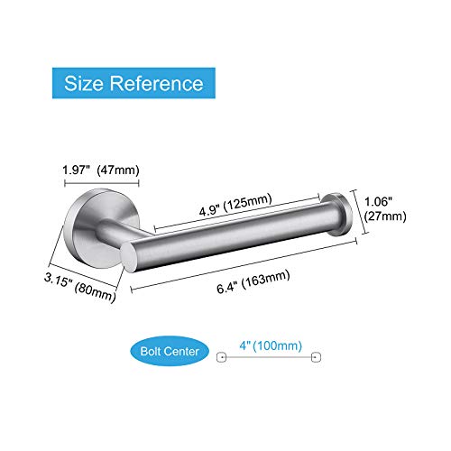 TASTOS Brushed Nickel Toilet Paper Holder SUS304 Stainless Steel, Modern Round Tissue Roll Holders Wall Mount, Toilet Paper Roll Dispenser Bathroom 5 inch TP Holder for Kitchen Washroom - color: Brushed Nickel