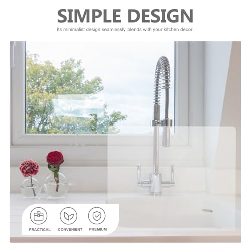 BESPORTBLE Kitchen Sink Splash Guard Acrylic Water Baffle for Bathroom and Kitchen Sink Splash Guard with Adhesive Tapes 13.77 X 8.26 X 1.96 in