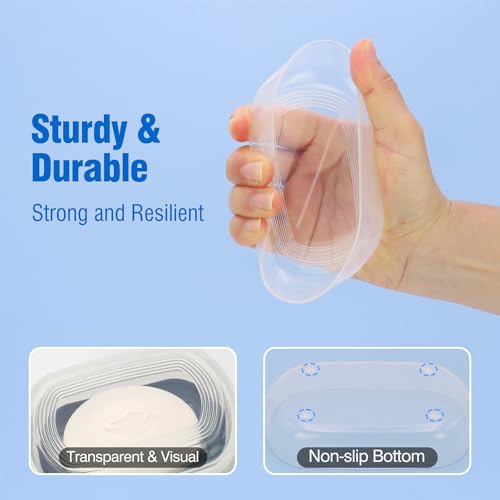 AIMAIAIMAI Soap Box, Travel Soap Container, Bar Soap Case with Removable Draining Layer - Clear Style A - color: Clear Style a