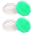 Aroveea Hair Scalp Brush Dandruff Cleaning Brush Shower Scalp Shampoo Brush Scalp Massager Pack of 4 (White and Green) - color: White and Green