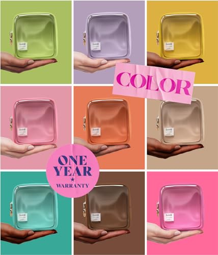 Embla Clear Cosmetic Bag Makeup Case, Clear Zipper Make Up Pouch and Toiletry Travel Tote, Cute Skincare Pouches for Women Girls, Preppy Purse Cosmetic Organizer, Mini Makeup Bags, Black | Small Black Clear Nylon/PVC Cosmetic Bag with Zipper, Waterproof B