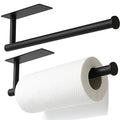 theaoo 2 Packs Paper Towel Holder - Under Cabinet Paper Towel Holder for Kitchen, Adhesive Paper Towel Roll Rack for Bathroom Towel, Wall Mounted Matte Black Paper Towel Rack, SUS304 Stainless Steel - color: Black 2pc