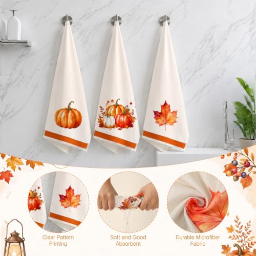 Haull 7 Pcs Fall Pumpkin Shower Curtain Set for Bathroom Autumn Leaves Non Slip Rug Toilet Lid Cover Bath Mat Towels with 12 Hooks Fall Waterproof Shower Curtain for Bathroom Autumn Thanksgiving Decor - style: Fall Pumpkin