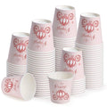 WRAPAHOLIC 3oz Paper Cups - 100 Pack Disposable Bathroom Cups with Pink Princess Design, Small Mouthwash Cup for Toothbrush Rinse, Home Bathroom, Picnic, BBQ, Travel and Baby Girl Party - color: Princess Pink