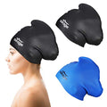 Swim Cap Long Hair 2 Pack Swimming Caps for Women Silicone Swim Caps Keep Hair Dry Waterproof Comfortable Flexible Durable Bathing Cap Tear-Proof Design Large Women Adult Swimming Cap 10+ Years Girls - color: Black & Blue