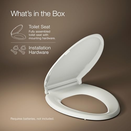 KOHLER CACHET® Nightlight Soft Close Toilet Seat Elongated, ReadyLatch®, Grip-Tight Hardware, Dune - color: Dune, size: Elongated