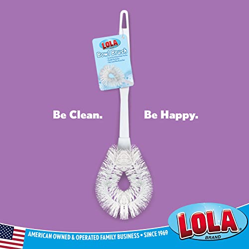 LOLA Toilet Bowl Brush w/Curved Head, 3 Pack, Coated Wire, Durable Poly Bristles, Reaches Under Toilet Bowl Rim - size: 3 Pack, style: Loop Style Bowl Brush