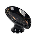Soap Dish, Ceramic Soap Holder Self Draining Leaf Shape Bar Soap Holder, Marble Look Black Drain Soap Dish Holder for Bathroom, Easy to Clean Keeps Soap Dry, ANTIS'S HOME - color: 1pcs-black