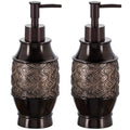 Creative Scents Dublin Brown Bathroom Soap Dispenser Set of 2 - Decorative Resin 8 Oz. Hand Soap and Lotion Dispenser Bottles with Durable Matching Pumps - Bathroom Countertop Accessories Decor - style: Soap dispenser set