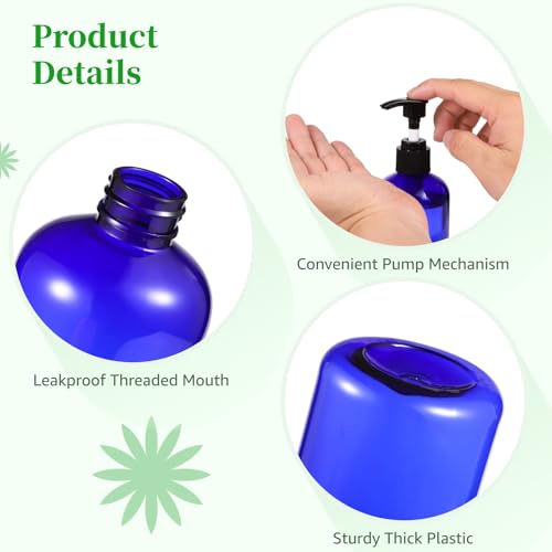 30 Pcs Empty Pump Bottles, 8 oz Refillable Lotion Dispensers | 250ml Capacity, Plastic Pump Bottles, For Shampoo, Conditioner, Cream, Lotion And Liquid Soap - color: Blue