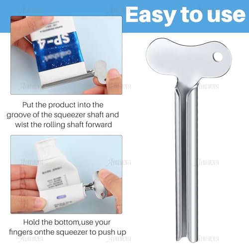AUEAR Stainless Steel Toothpaste Squeezer Tube Key Silver for Home Hair Dye (Set of 10)