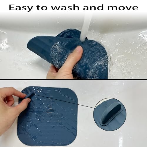 Shower Drain Cover Tub Stopper,2 Pieces Sewer Anti-Odor Mat Deodorizing Drain Plugs for Kitchen,Bathroom and Laundry(5.9x5.9 inch) Blue - color: Blue/2-piece Set