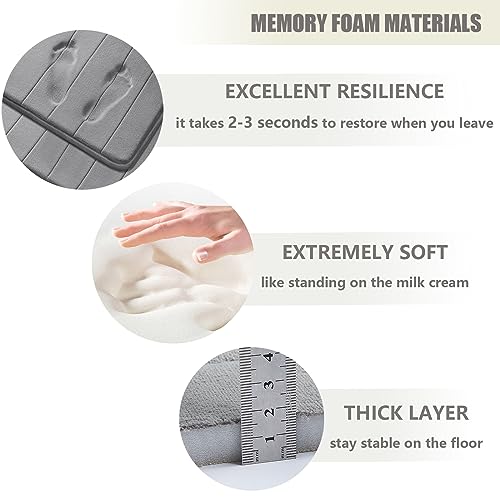 Bathroom Rugs Sets 3 Piece Memory Foam Bath Mat Machine Washable Bathroom Rug for Shower,Bath Tub,Bedroom,Water Absorb Toilet Mat,Super Soft Bath Mat Set,Light Grey - color: Light Grey