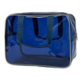 PVC Clear Pure Color Transparent Large Zipper Cosmetic Pouch Travel Makeup Cosmetic Bag with Handle for Travel Bathroom Toiletry Organizer (A23014-101-23) - color: A23014-101-23