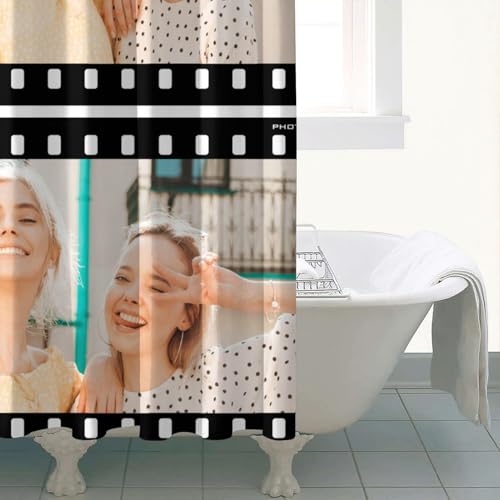 Personalized Shower Curtain Set Custom Photo Shower Curtains Modern Minimalist Home Bathroom Curtain Decor with 12 Hooks 72 Inch Wide * 72 Inch High - color: 2 Photo-2, size: 72"W x 72"L (Pack of 1)