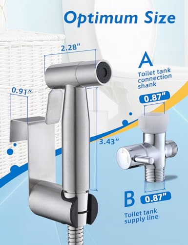 3 Packs BRITULIF Handheld Bidet Sprayer for Toilet, Hand Sprayer Bidet with Adjustable Jet Spray for Toilet Bidet Handheld Cloth Diaper Sprayer Set Muslim Shower for Bathroom - color: Brushed Nickel, size: 3 SET