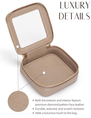 Popvibe Clear Makeup Case Toiletry Bag Travel Medium Clear Cosmetic Bag with Zipper, Make Up Bag Organizer Traveling TSA Approved Transparent Bag Car for Essentials, Mini & Medium, Gold - color: Gold, style: Mini & Medium